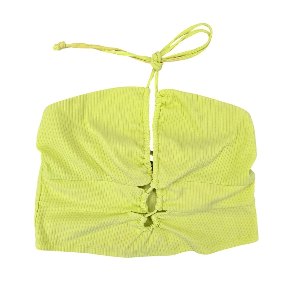 Wild Fable Large Halter Crop Top Womens Neon Lime Green Y2K Festival Streetwear
